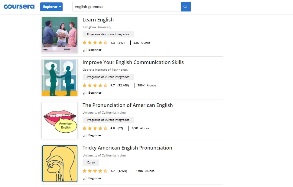coursera cursos de inglês