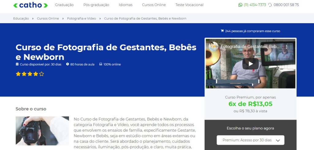 curso de fotografia online catho