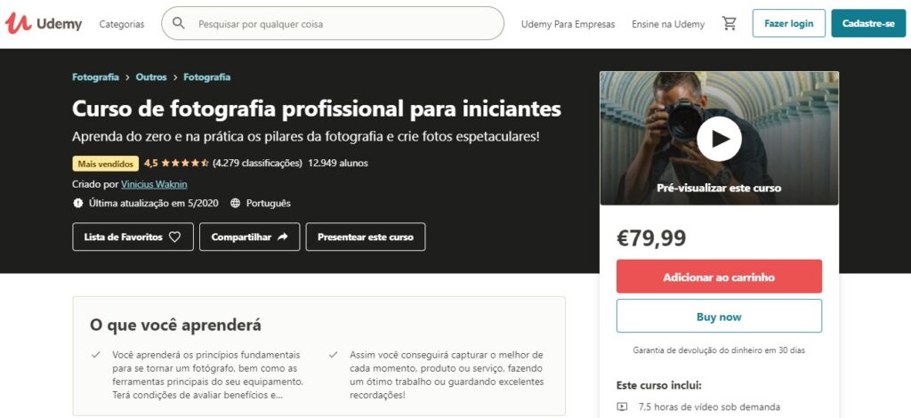 curso online de fotografia profissional para iniciantes
