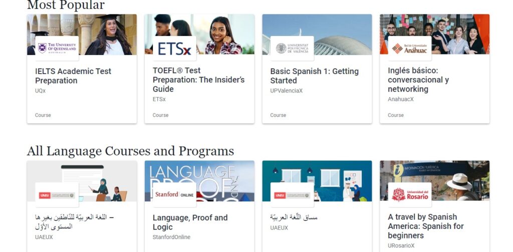 aprender línguas online edx