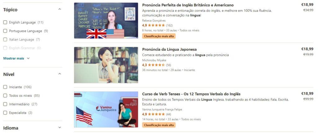 udemy cursos de idioma