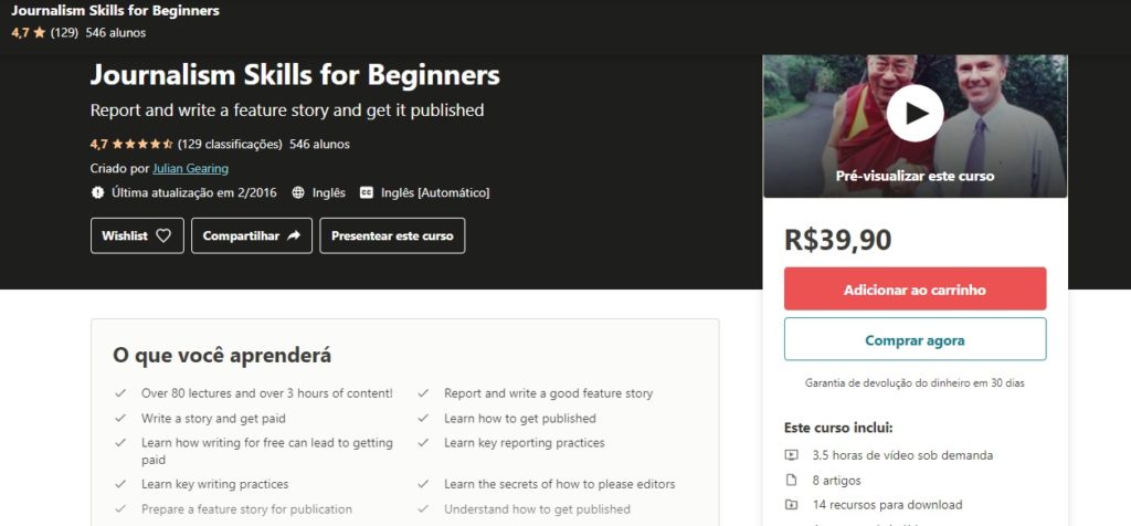 curso online de jornalismo para iniciantes