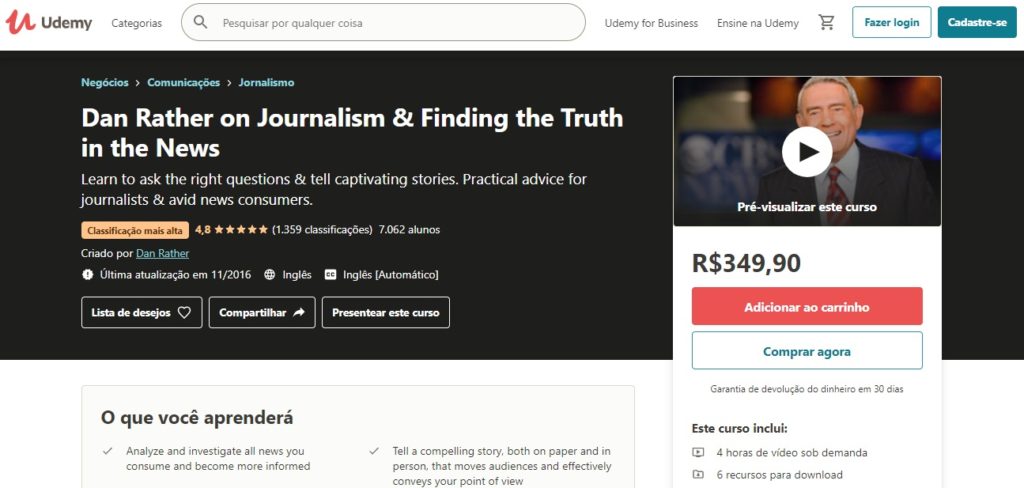 melhores cursos de jornalismo pela internet