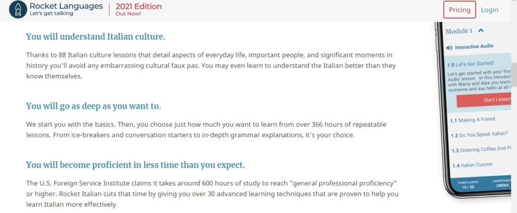 aplicativo para curso de italiano