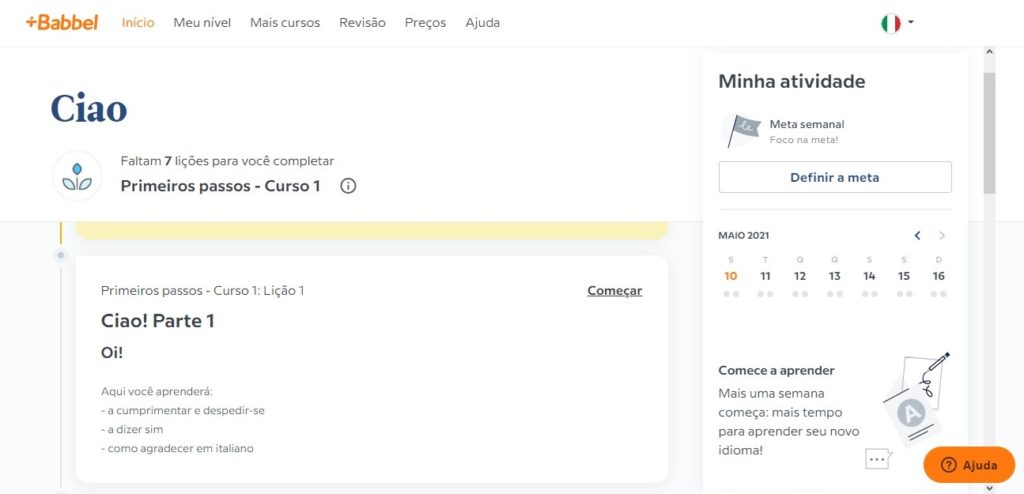 babbel aprender italiano grátis