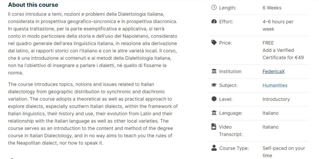 curso avançado de italiano