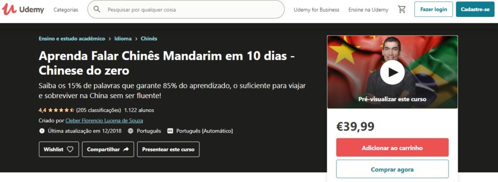 curso de mandarim com certificado