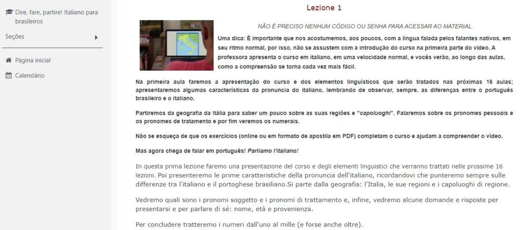curso grátis de italiano usp
