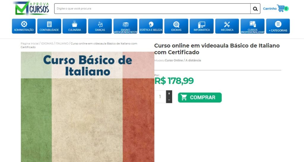 curso de italiano em português