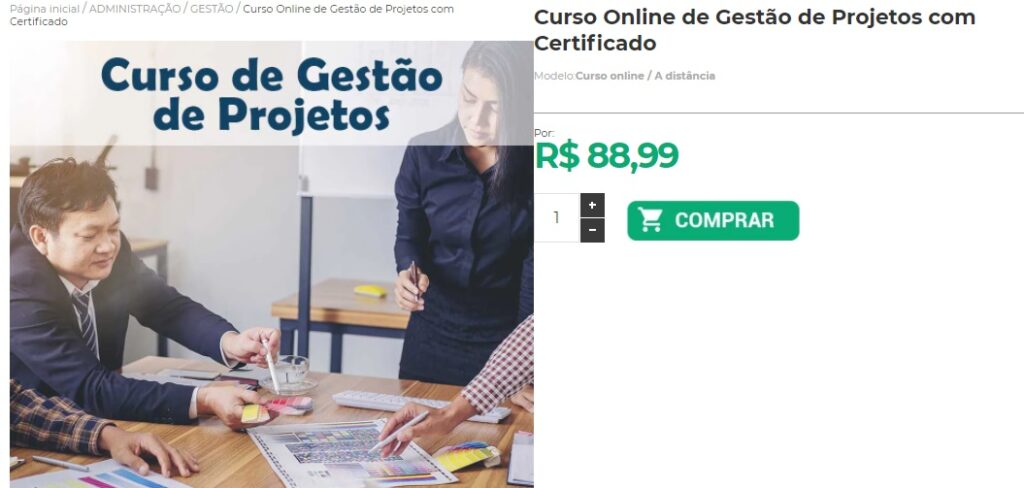 gestão de projetos aprova cursos