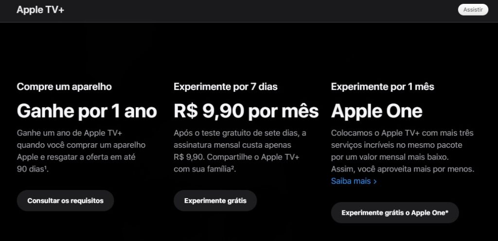 planos da apple tv