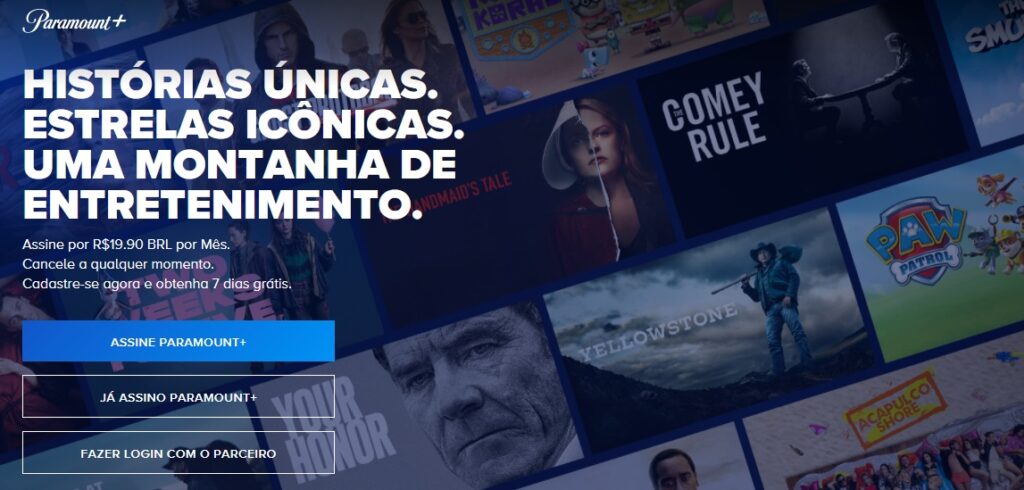 serviço de streaming paramount +