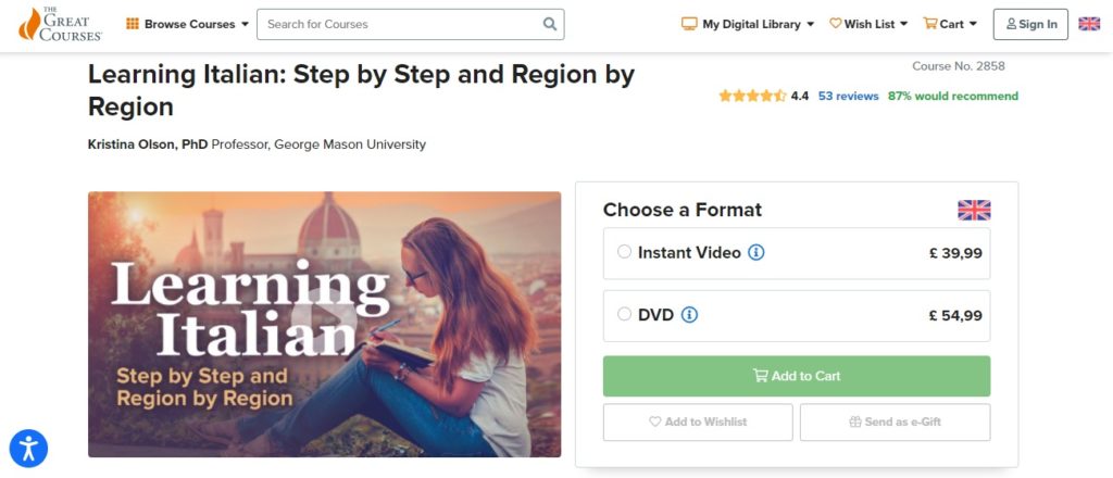 the great courses curso online de italiano