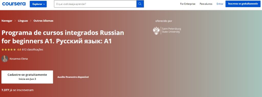 curso de russo com certificado