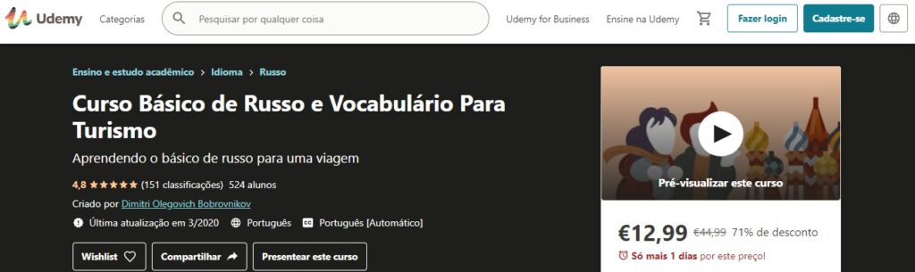 curso online de russo com certificado