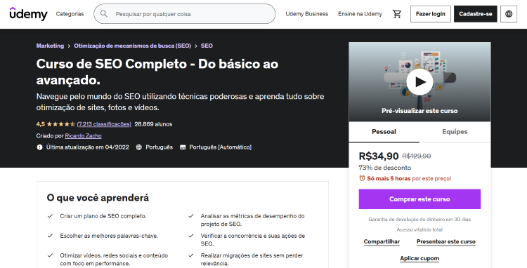 11 Melhores Cursos Online de SEO (Grátis e Pagos)
